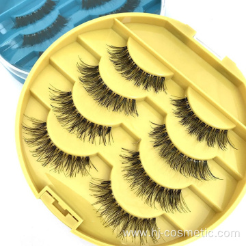 Factory Direct Supply 4 pairs fluffy Eyelashes sets Wholesale Cheap false Eyelashes Mink Natural Looking 3D Mink Eyelashes